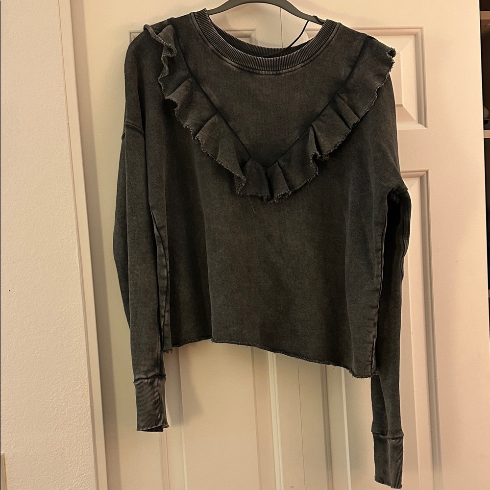 Free people Women's Black Ruffled Top
